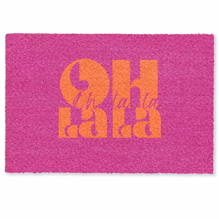 Oh la la - Roze - Oranje - Gestapelde letters Deurmat klein -zkaufland3d