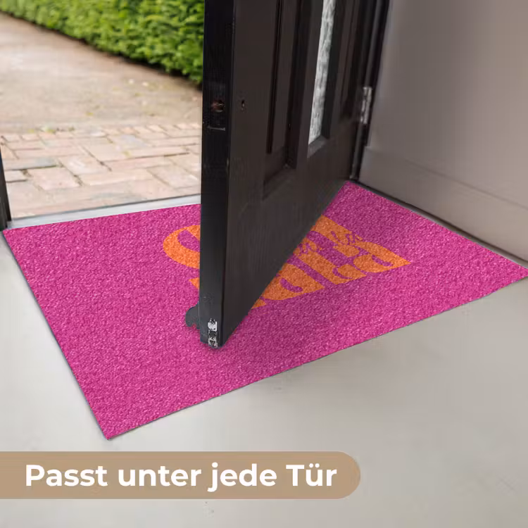 Oh la la - Roze - Oranje - Gestapelde letters Deurmat klein -USP_DE