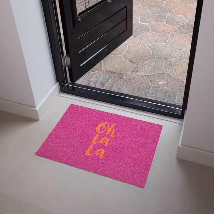 Oh la la - Roze - Oranje - Minimalistisch Deurmat klein -sfeer5