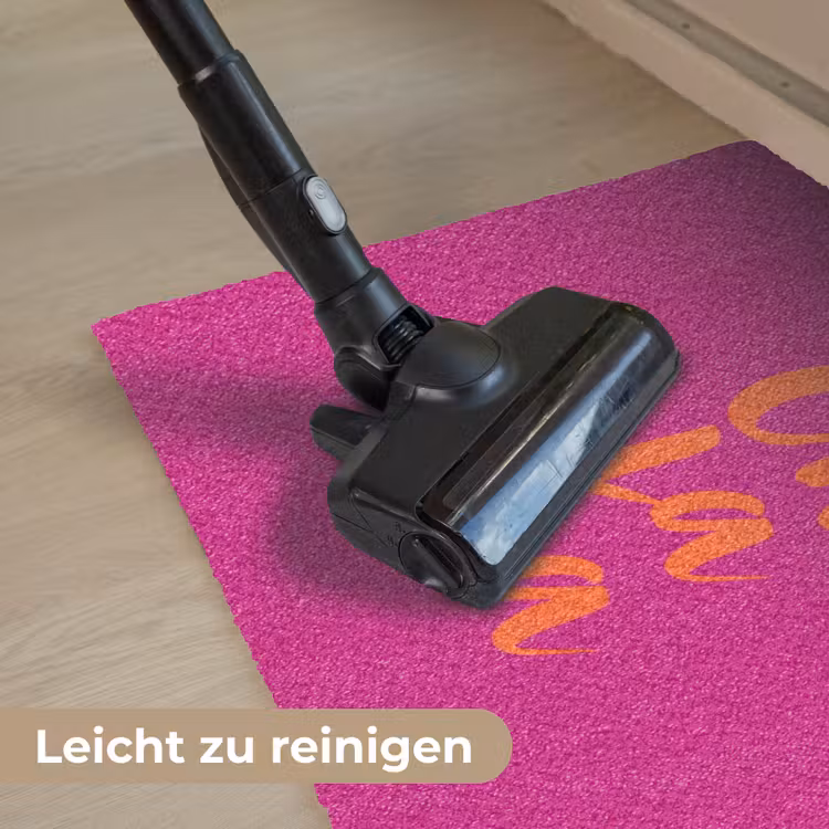 Oh la la - Roze - Oranje - Minimalistisch Deurmat klein -reinigen_DE