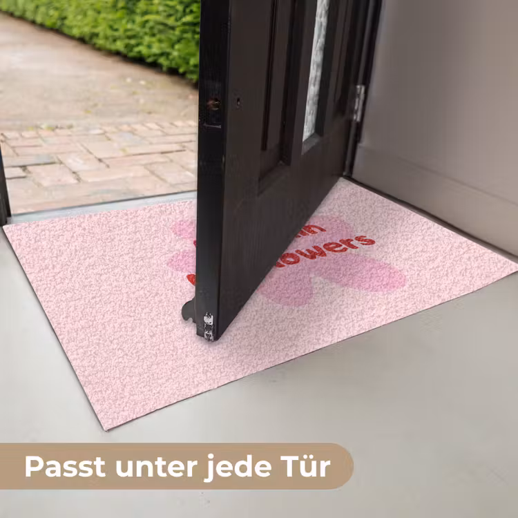 No rain no flowers - Bloem - Roze Deurmat klein -USP_DE