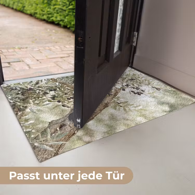 Fußmatte - Olivenbaum – Zweig – grün - Olijfboom - tak - groen Deurmat klein