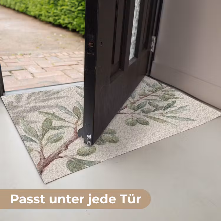 Olijftak - Bladeren - Natuur - Groen - Beige Deurmat klein -USP_DE