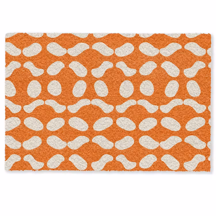 Oranje - Organische vormen - Wit Deurmat klein 898 -zkaufland3d