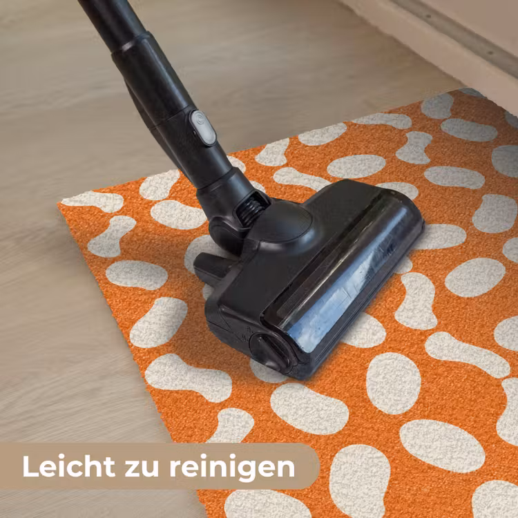 Oranje - Organische vormen - Wit Deurmat klein 898 -reinigen_DE