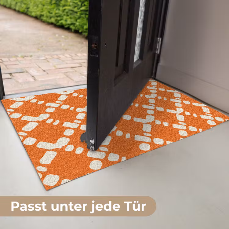 Oranje - Ruitpatroon - Wit Deurmat klein 898 -USP_DE