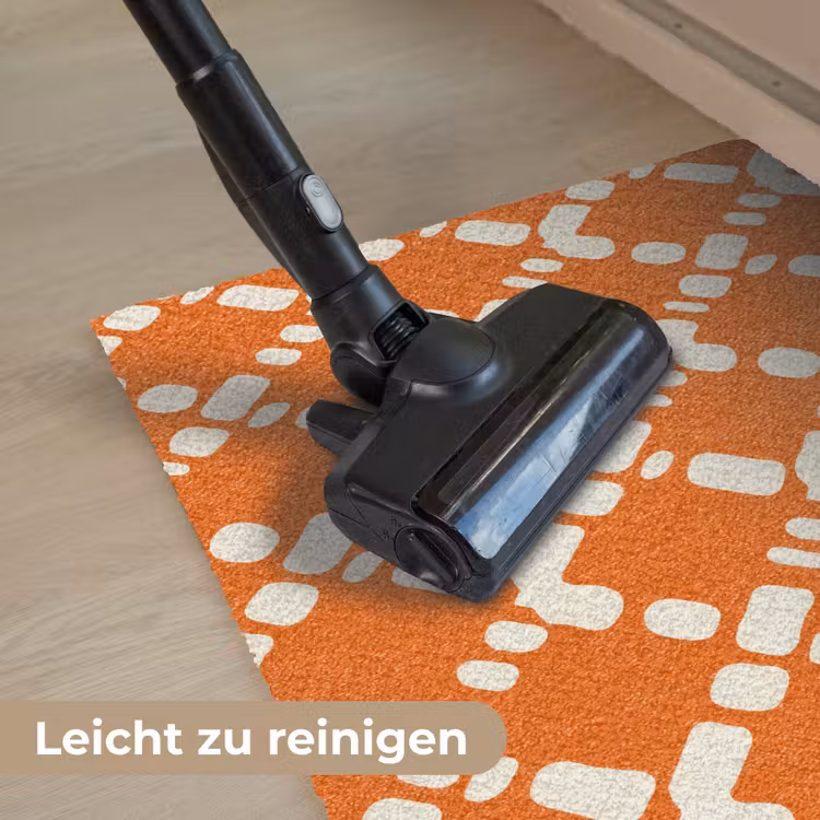 Oranje - Ruitpatroon - Wit Deurmat klein 898 -reinigen_DE