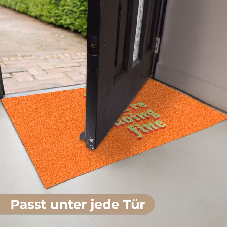 Oranje - Slow down you're doing fine - Retro Deurmat klein -USP_DE