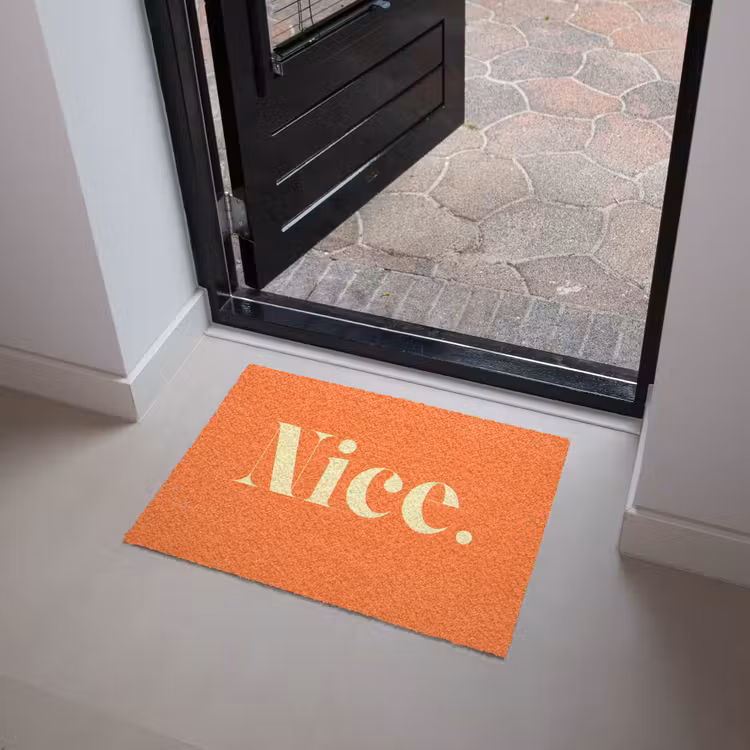 Oranje - Gebroken wit - Nice Deurmat klein -sfeer5