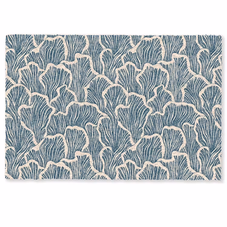 Organisch - Blauw - Crème - Schelpen Deurmat klein 898 -zkaufland3d