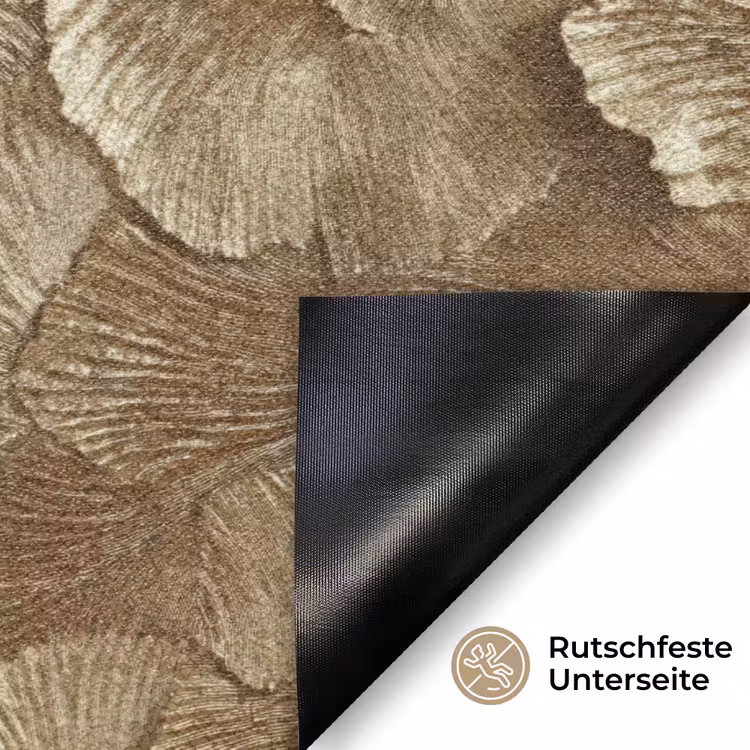 Organisch - Patroon - Bladeren - Goud Deurmat klein 898 -antislip_DE