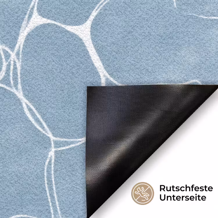 Organisch - Patroon - Blauw Deurmat klein 898 -antislip_DE