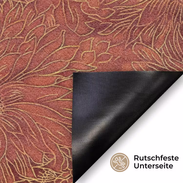 Oosters - Bloemen - Terracotta Deurmat klein 898 -antislip_DE