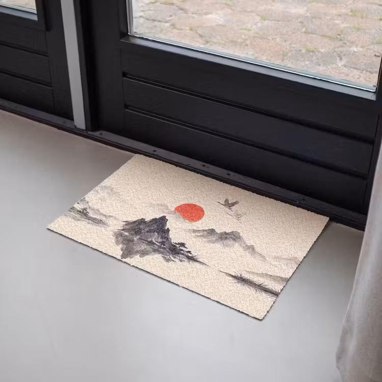 Oosters - Kraanvogels - Landschap Deurmat klein -sfeer2