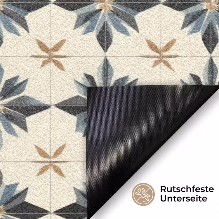 Sierlijk - Ornament - Blauw Deurmat klein 898 -antislip_DE