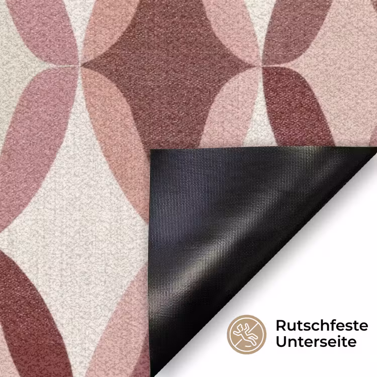 Ovaal - Textuur - Roze Deurmat klein 898 -antislip_DE