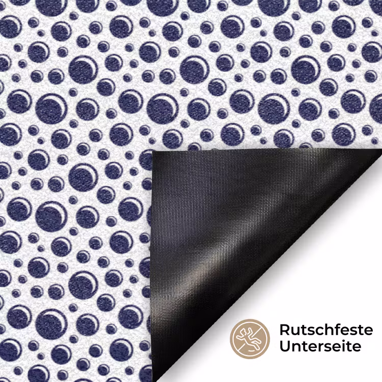 Oceaan - Bubbel - Blauw - Wit Deurmat klein 898 -antislip_DE