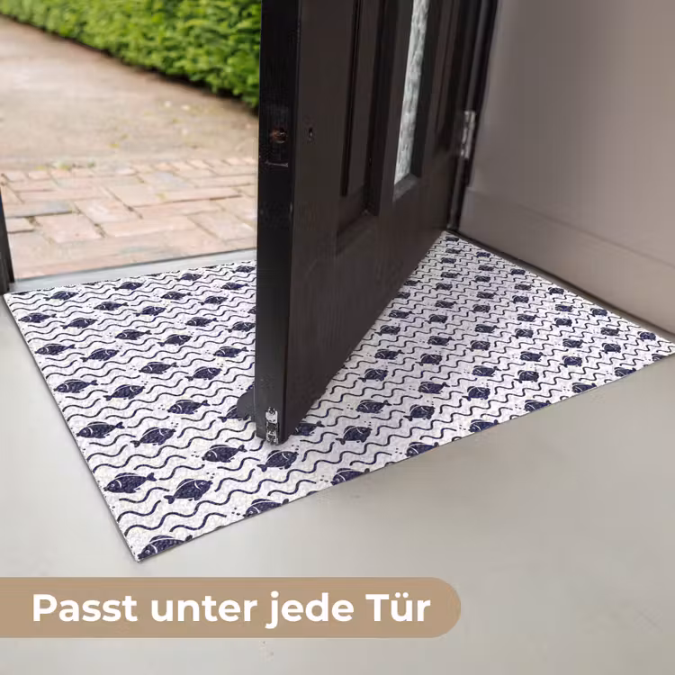 Oceaan - Visachtig - Blauw - Wit Deurmat klein 898 -USP_DE