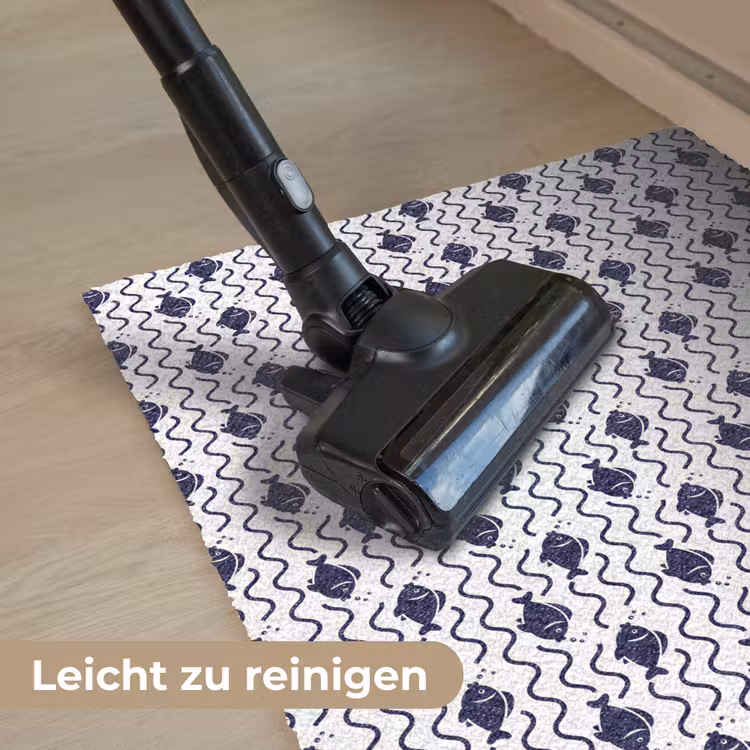 Oceaan - Visachtig - Blauw - Wit Deurmat klein 898 -reinigen_DE