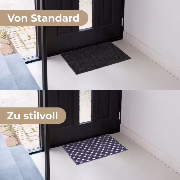 Oceaan - Schelp - Blauw - Wit Deurmat klein 898 -voor-na_DE