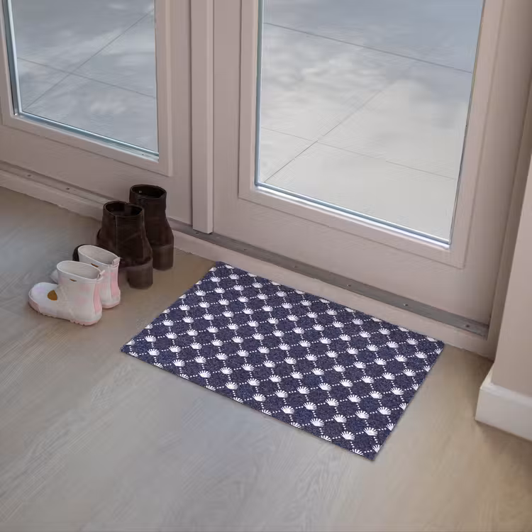 Oceaan - Schelp - Blauw - Wit Deurmat klein 898 -sfeer3