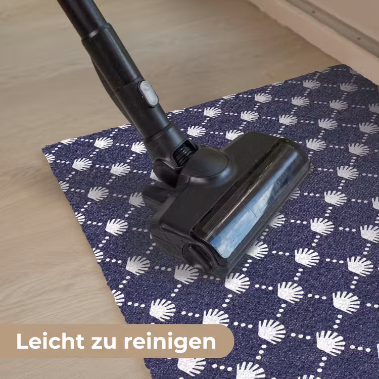 Oceaan - Schelp - Blauw - Wit Deurmat klein 898 -reinigen_DE
