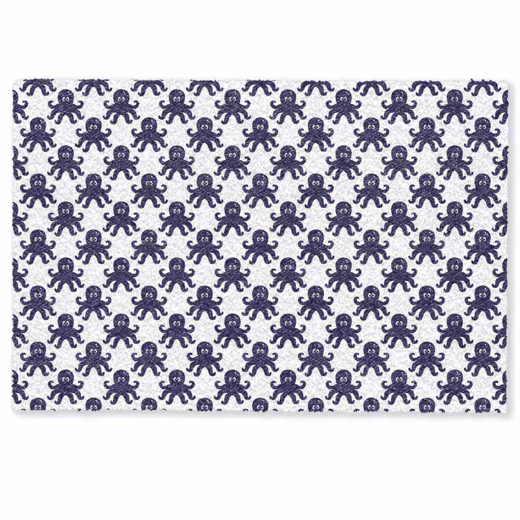 Oceaan - Octo - Blauw - Wit Deurmat klein 898 -zkaufland3d