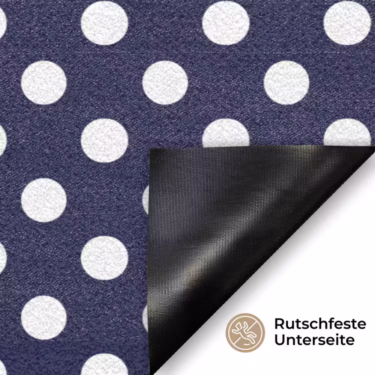 Oceaan - Stippen - Blauw - Wit Deurmat klein 898 -antislip_DE