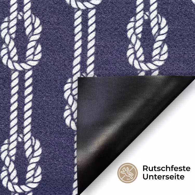 Oceaan - Touw - Blauw - Wit Deurmat klein 898 -antislip_DE