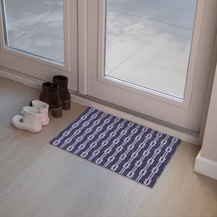 Oceaan - Touw - Blauw - Wit Deurmat klein 898 -sfeer3