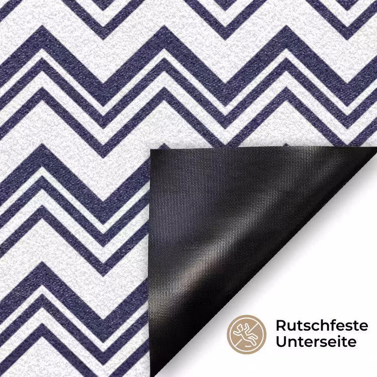 Oceaan - Golven - Blauw - Wit Deurmat klein 898 -antislip_DE