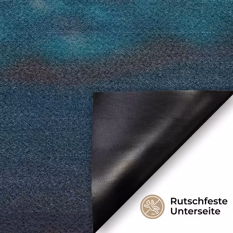 Oceaan - Golf - Strand - Natuur - Blauw Deurmat klein -antislip_DE