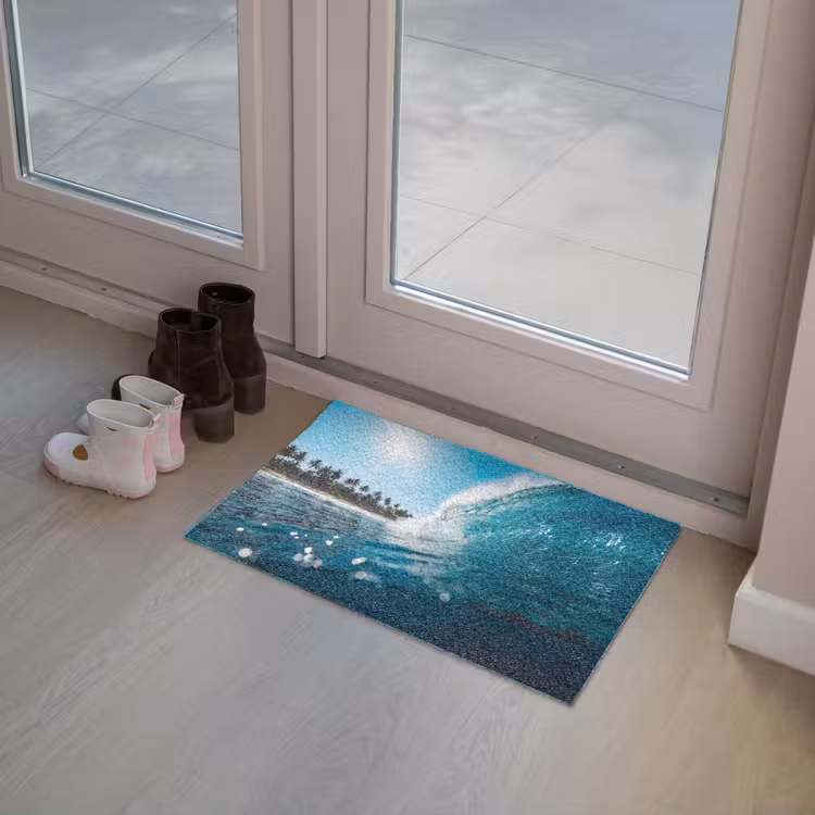 Oceaan - Golf - Strand - Natuur - Blauw Deurmat klein -sfeer3