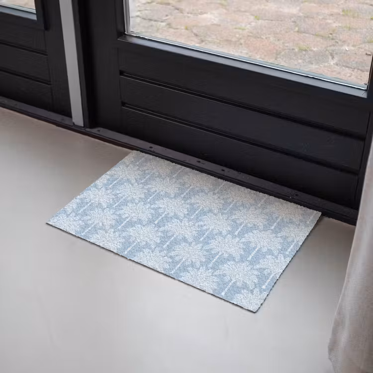 Palmboom - Modern - Blauw Deurmat klein 898 -sfeer2