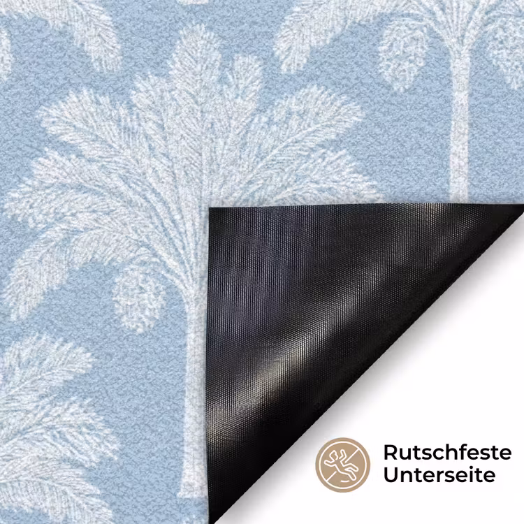 Palmboom - Modern - Blauw Deurmat klein 898 -antislip_DE