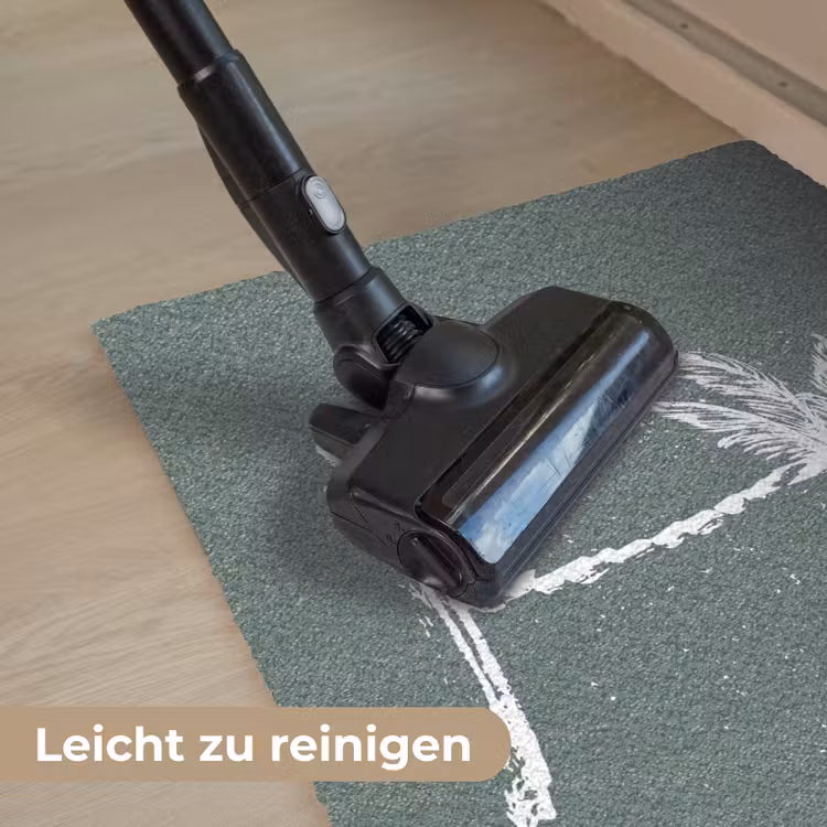 Palmboom - Wit - Groen - Tropisch Deurmat klein -reinigen_DE