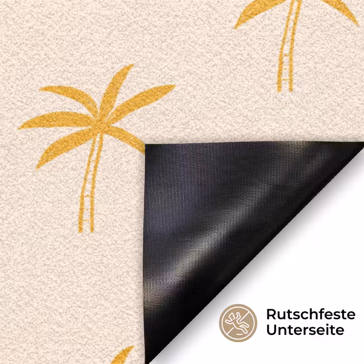 Palmbomen - Beige - Oranje - Patroon - Zomer Deurmat klein -antislip_DE