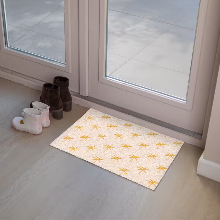 Palmbomen - Beige - Oranje - Patroon - Zomer Deurmat klein -sfeer3