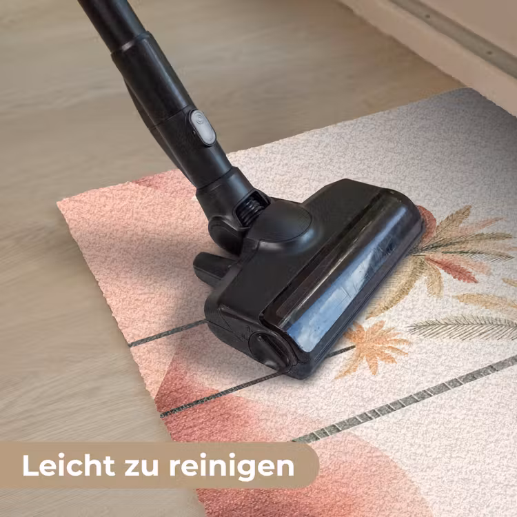 Palmbomen - Heuvels - Minimalistisch - Zachtroze Deurmat klein -reinigen_DE