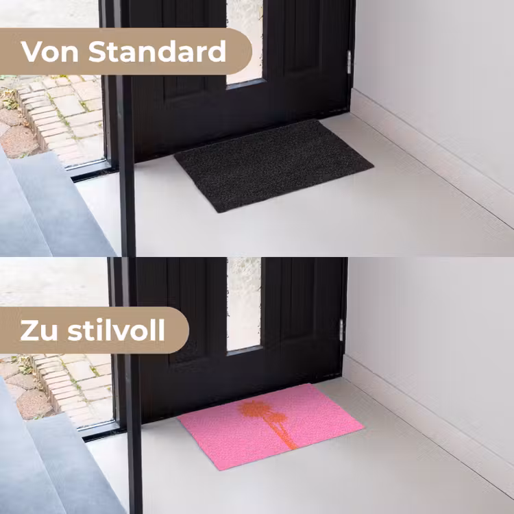 Palmbomen - Modern - Roze Deurmat klein -voor-na_DE