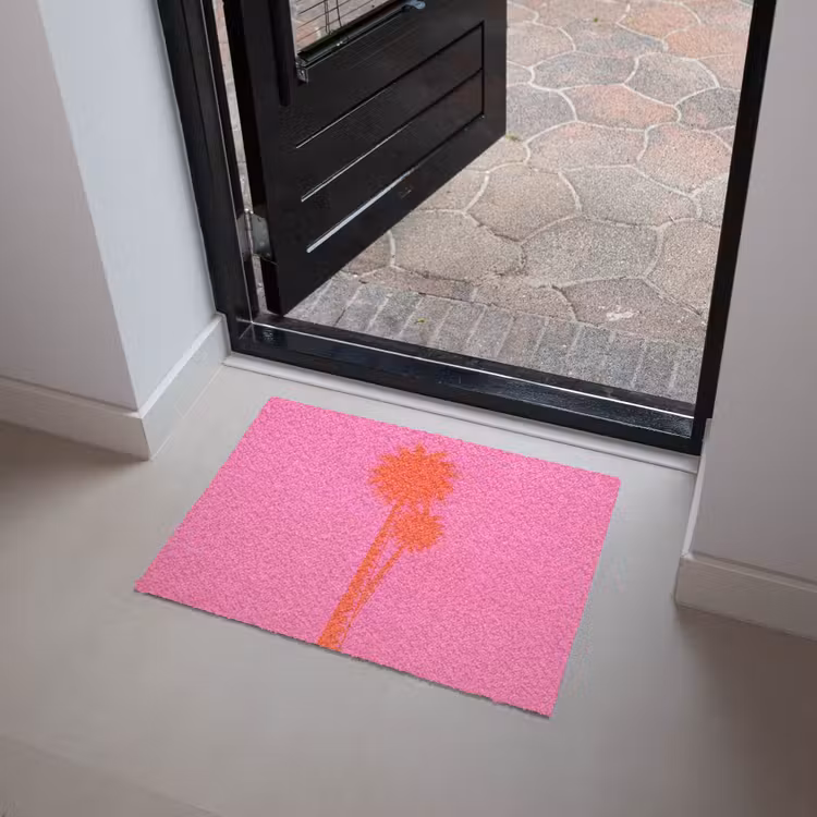 Palmbomen - Modern - Roze Deurmat klein -sfeer5