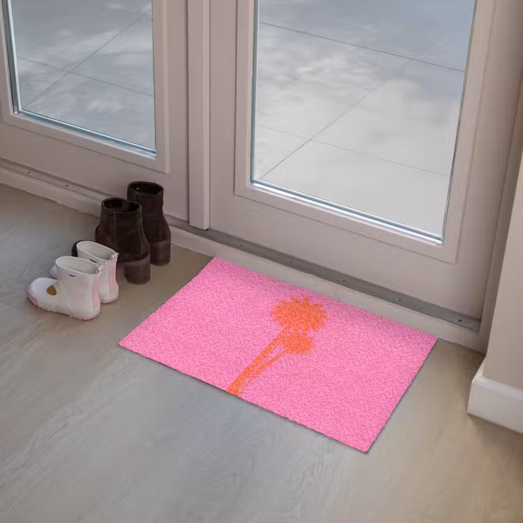 Palmbomen - Modern - Roze Deurmat klein -sfeer3