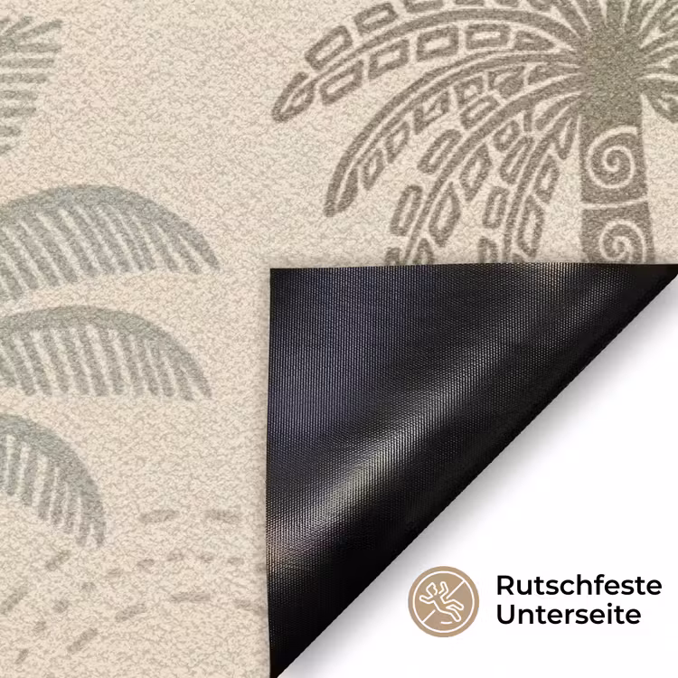 Palmbomen - Patroon - Tropisch - Beige Deurmat klein -antislip_DE