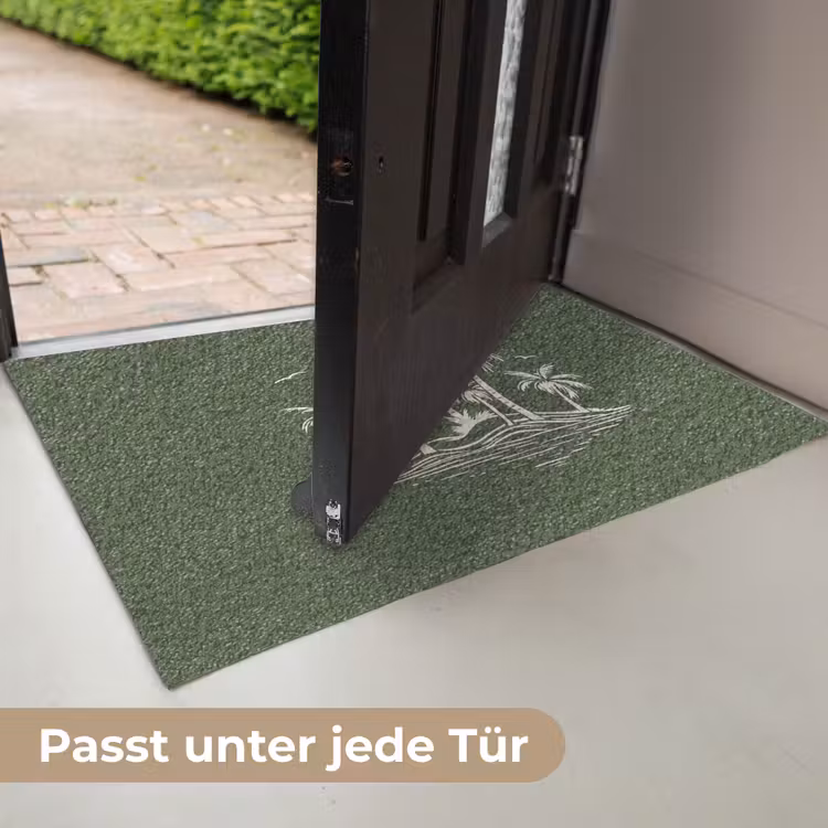 Palmbomen - Strand - Groen - Beige - Tropisch Deurmat klein -USP_DE