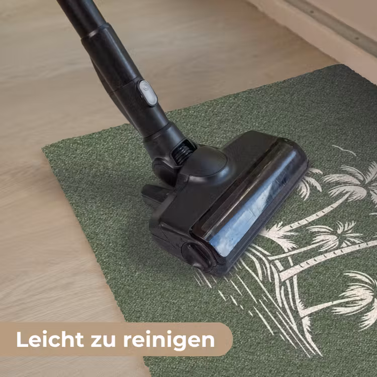 Palmbomen - Strand - Groen - Beige - Tropisch Deurmat klein -reinigen_DE
