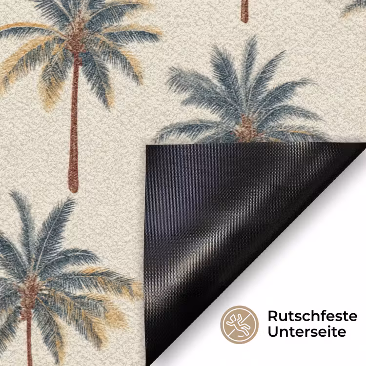 Palmbomen - Tropisch - Groen Deurmat klein 898 -antislip_DE