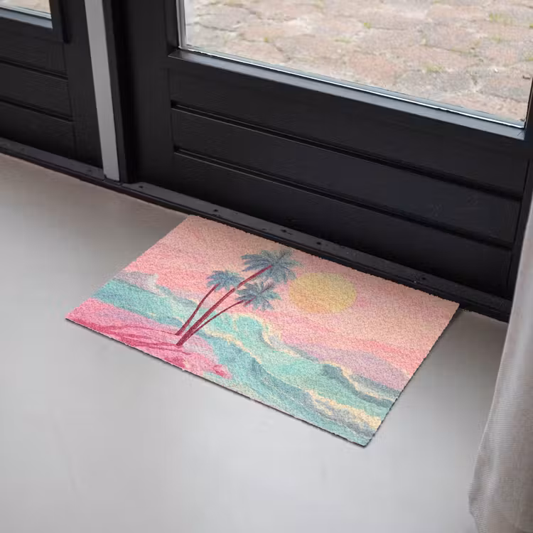 Palmbomen - Golven - Zee Deurmat klein -sfeer2