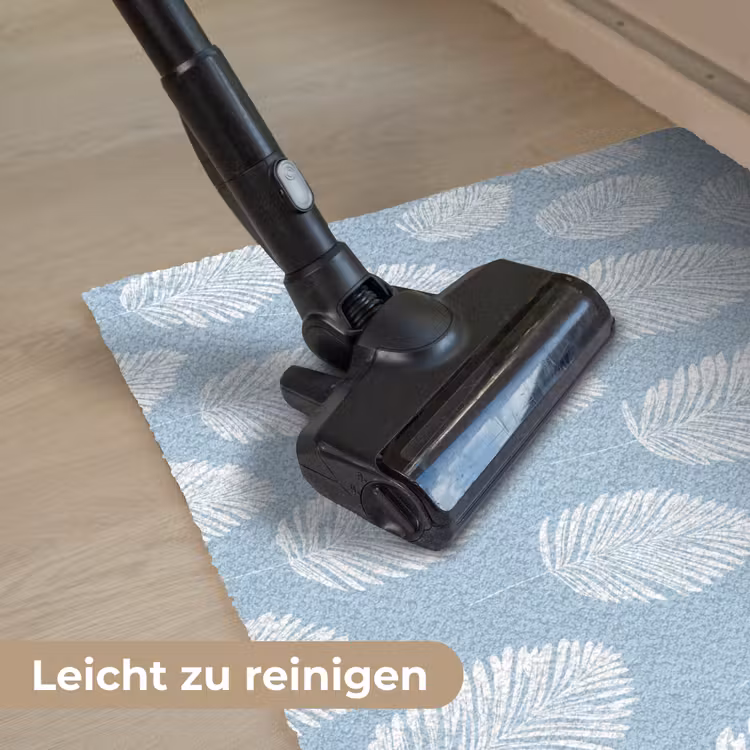 Palmbladeren - Naadloos - Patroon - Pastelblauw Deurmat klein 898 -reinigen_DE