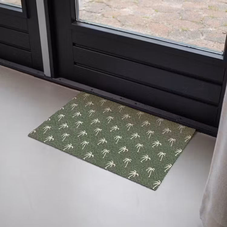 Palmboom patroon - Groen - Beige - Zomer Deurmat klein -sfeer2