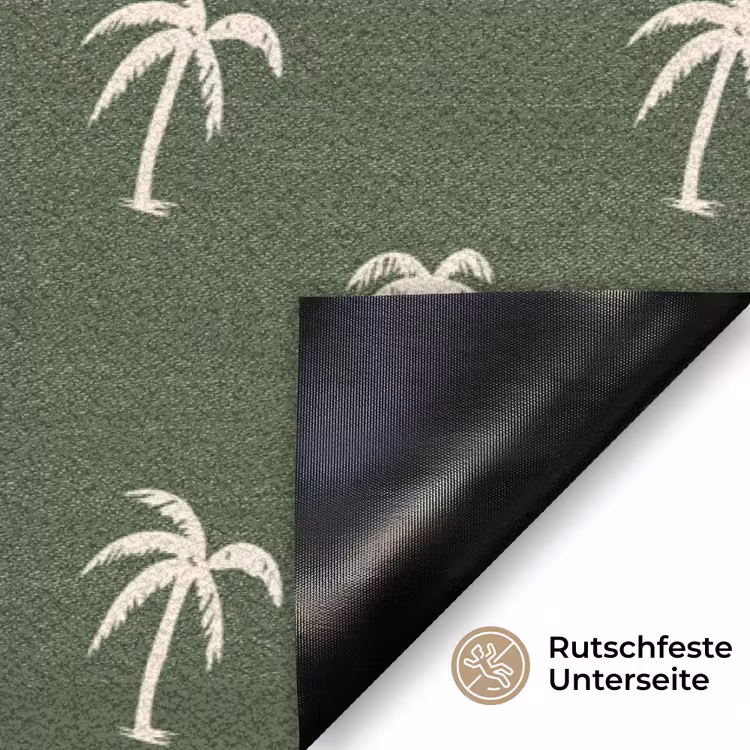 Palmboom patroon - Groen - Beige - Zomer Deurmat klein -antislip_DE